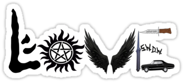 Supernatural • Also Buy This Artwork On Stickers, Apparel, - Love Decal Supernatural (375x360), Png Download