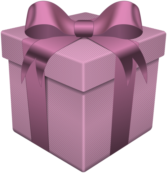 Gift Box Purple Clip Art - Transparent Pink Gift Box (579x600), Png Download