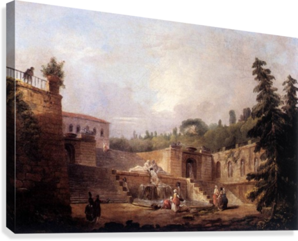 Fountain On A Palace Terrace Canvas Print - Fountain On A Palace Terrace (429x348), Png Download