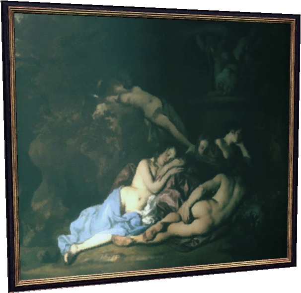 "nymphs By A Fountain" - Classical Painting Rape (819x819), Png Download