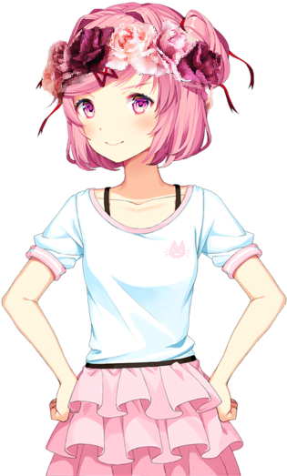 Doki Doki Literature Club Natsuki At Home (640x640), Png Download