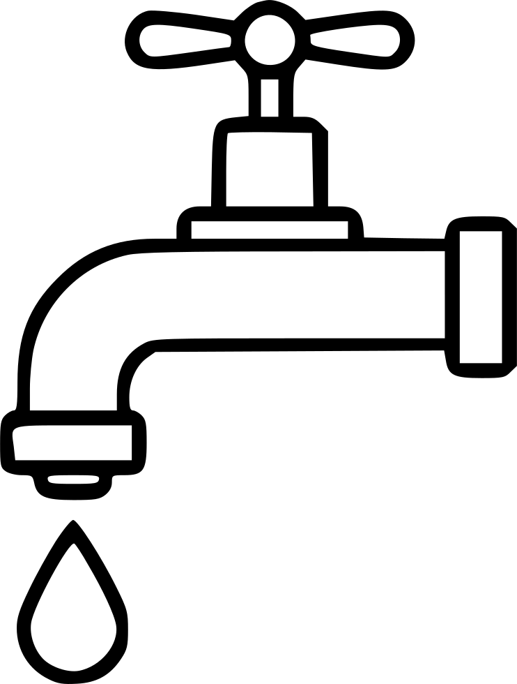 Dripping Tap Drop Water Economy Watertap Bath Comments - Water Dripping Clipart Black And White (742x980), Png Download