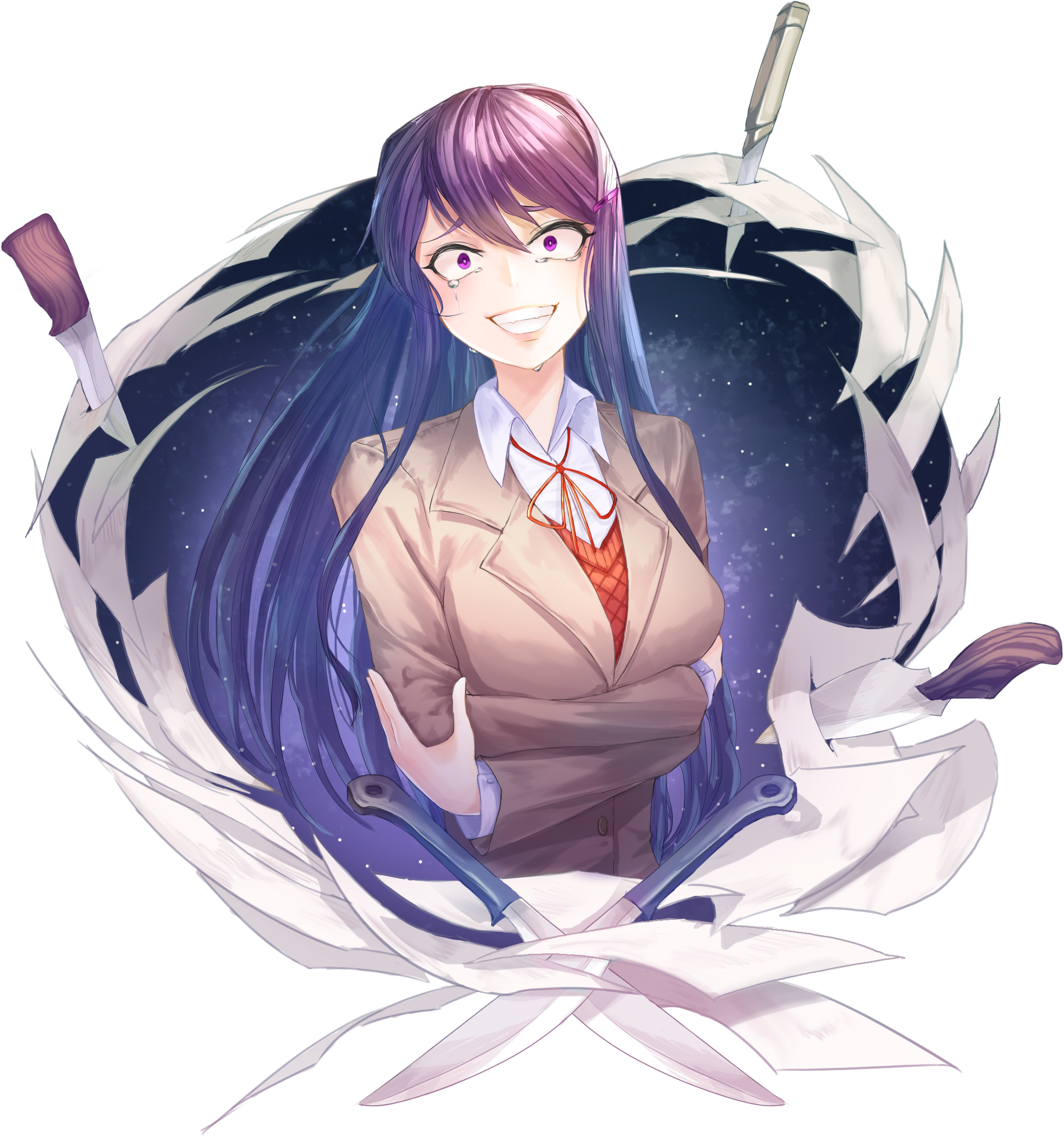 Resized To 34% Of Original Loading Yuri (doki Doki - Photograph (2460x2936), Png Download