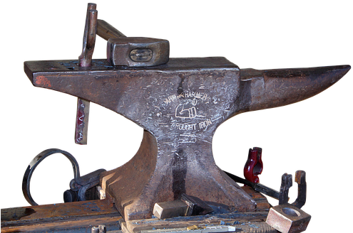 Anvil, Forge, Bending, Blacksmith - Arm & Hammer Wrought Iron Anvil (510x340), Png Download