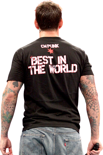 Cm Punk Back - Wrestling Cm Punk Best In The World Mens T-shirt Top (393x591), Png Download