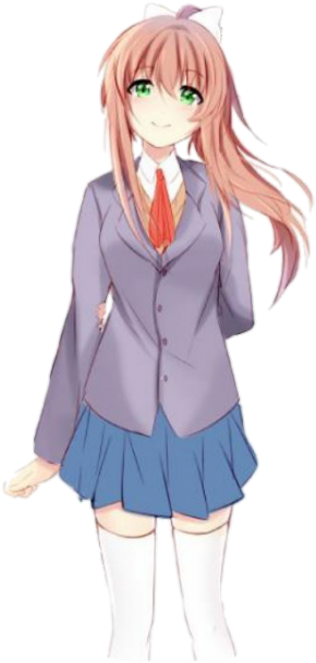 #ddlc #doki Doki Literature Club #yuri #monika #sayori - Video Game (700x655), Png Download