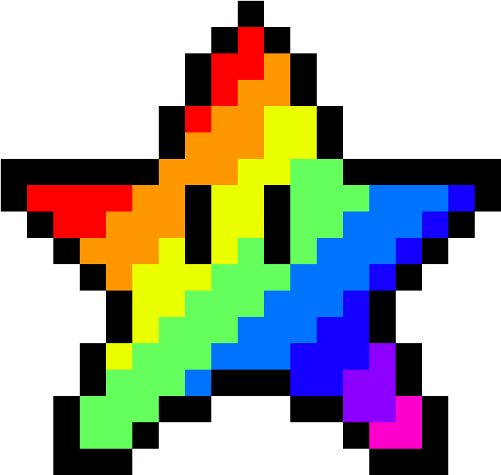 Rainbow Mario Star - Pixel Art Mario Bros (1184x1184), Png Download