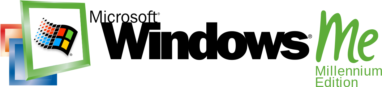 Microsoft Windows Millenium Edition Logo - Windows Me Logo Png (1280x366), Png Download