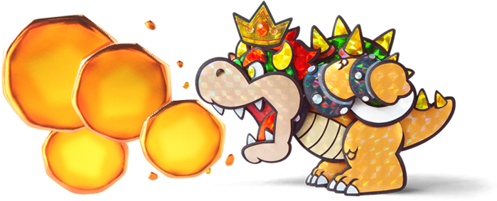 For The First Time Ever, Bowser Wears A Crown - Paper Mario Sticker Star Bowser (742x308), Png Download