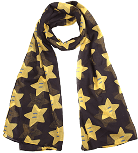 Invincibility Star Scarf - Nintendo - Mario Star Printed (sciarpa) Shirt (600x600), Png Download