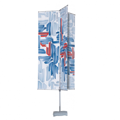 T-pole Basic Triple Arm Flag Pole - Banner (385x385), Png Download