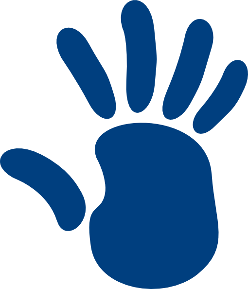 Blue Hand Clip Art - Right Hand (510x594), Png Download
