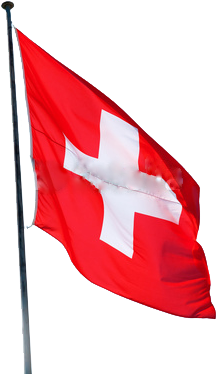 15 Dec Flagpole In A Mini Format Is A Table Stand - Flag Of Swiss Png (400x396), Png Download