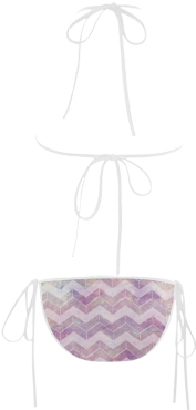 Chevron With Watercolors Custom Bikini Swimsuit Chevron - Place Card Holder (500x500), Png Download