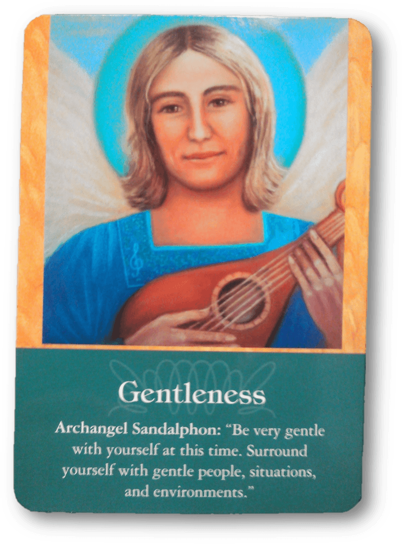 Here Is The Card I Drew For Our First Archangel From - Archangel Oracle Gentleness Cards (857x1121), Png Download