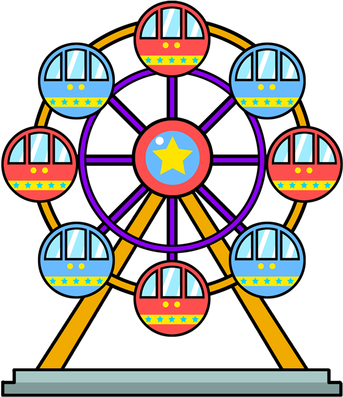 Vector Royalty Free Kid Clipartix - Ferris Wheel Clipart (800x812), Png Download