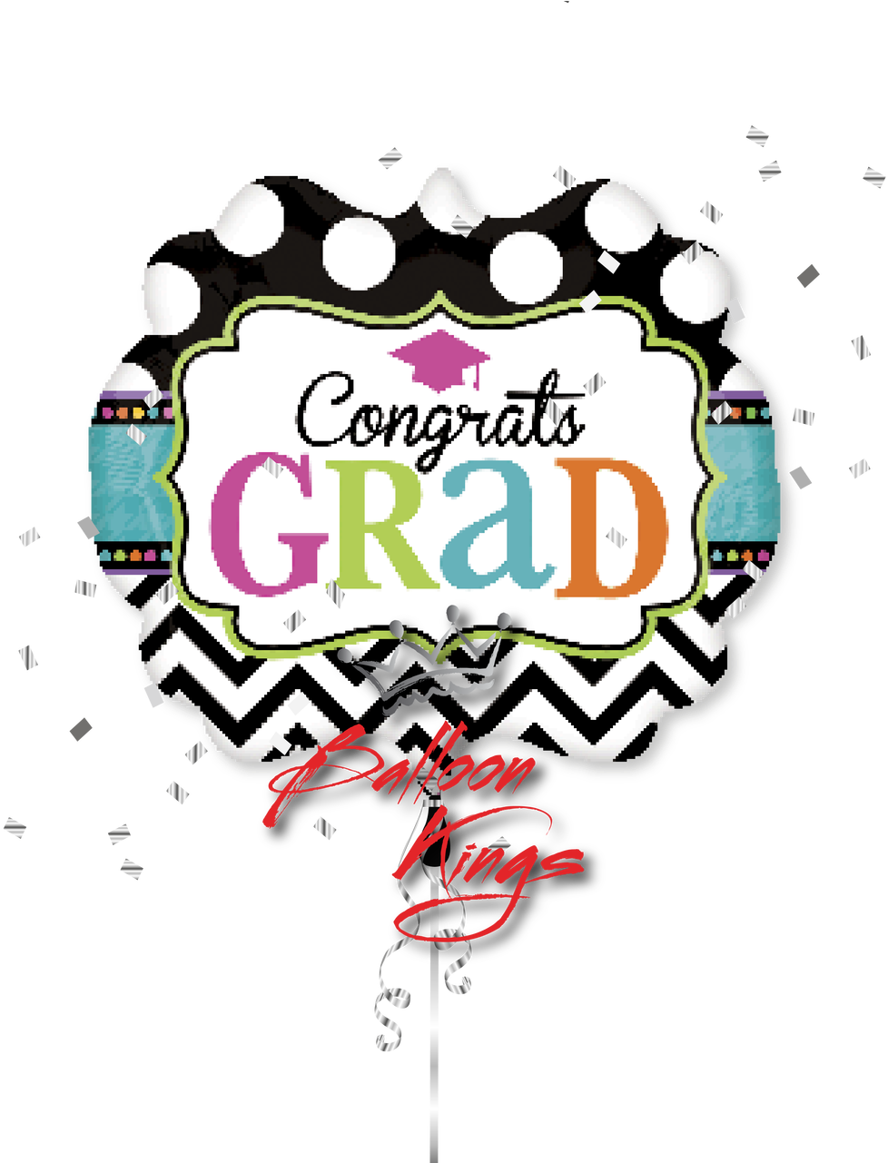 Congrats Grad Chevron Marquee - Party City Graduation Bolloons (1280x1280), Png Download