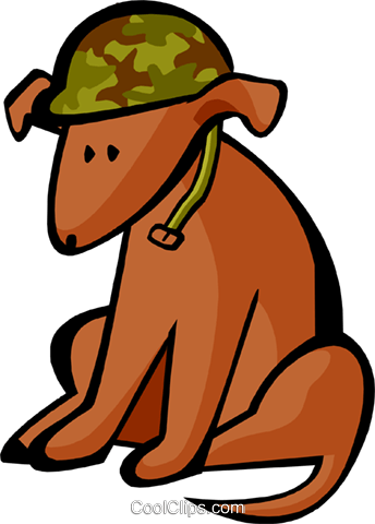 Dog In Army Helmet Royalty Free Vector Clip Art Illustration - Clip Art (344x480), Png Download