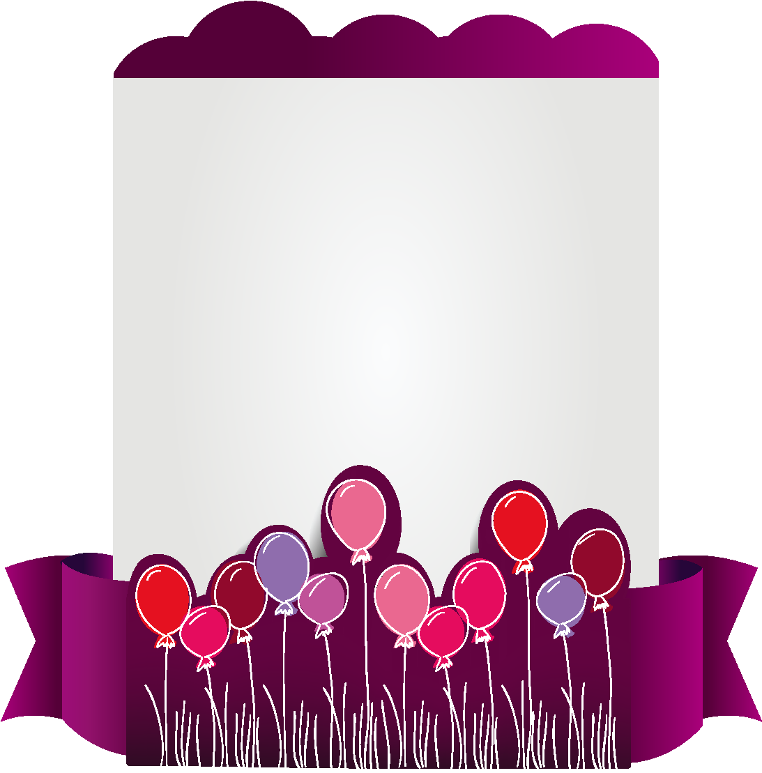 Cartoon Purple Streamers Clouds Elements - Greeting Card (1772x1378), Png Download