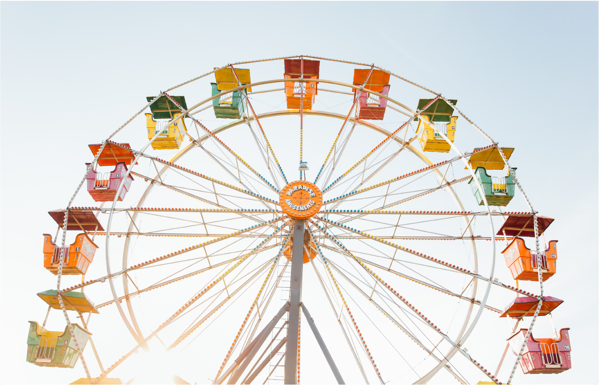 Ferris Wheel Png Download - Theme Park Colors (2083x2179), Png Download
