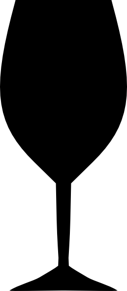 Wine Clipart Silhouette - Black Wine Glass Vector (258x589), Png Download