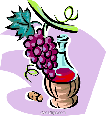 Red Wine And Grapes Royalty Free Vector Clip Art Illustration - Clip Art Grapes And Wine (439x480), Png Download