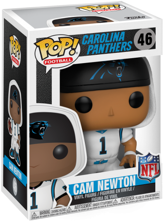 Football Cam Newton Stock - Cam Newton (nfl Panthers White) Funko Pop! Vinyl Figure (364x480), Png Download