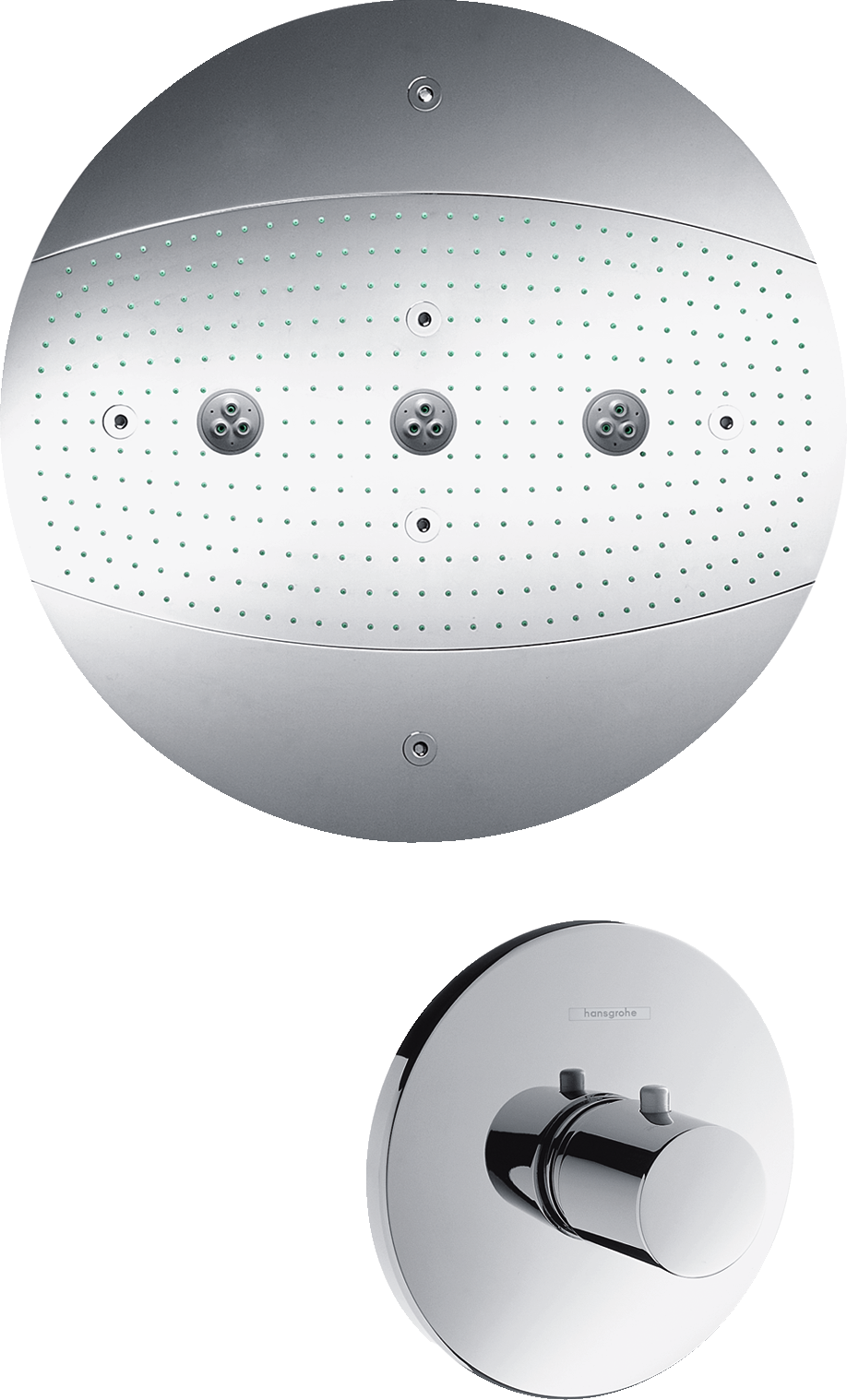 Overhead Shower 600 3jet Without Lighting Set - Hansgrohe Ecostat 15711000 Ecostat S Thermostatic Mixer (918x1518), Png Download