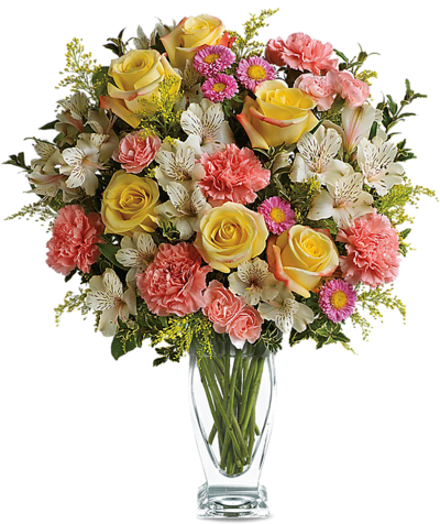 From Fun-filled Basket Of Treats To Spring Flower Baskets - Flowers - Aloha Sunset - Regular (400x500), Png Download