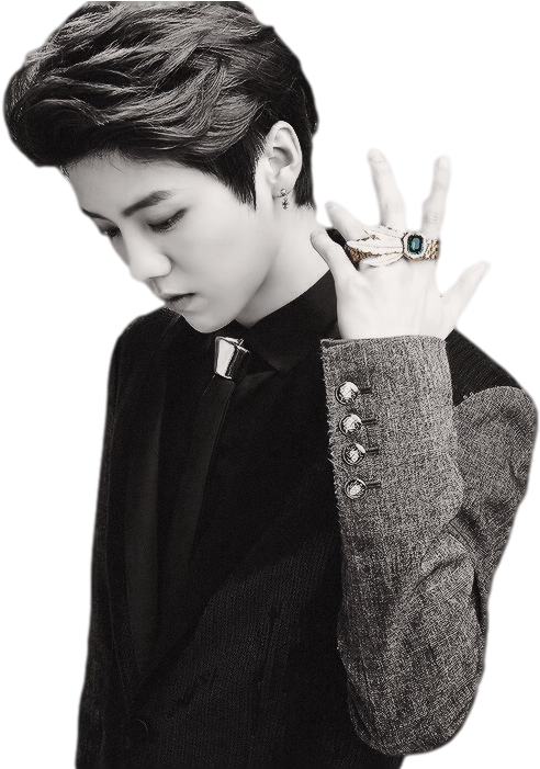 Free Magazines, April 20, Google Search, Luhan, Exo, - Luhan Black And White Png (500x700), Png Download