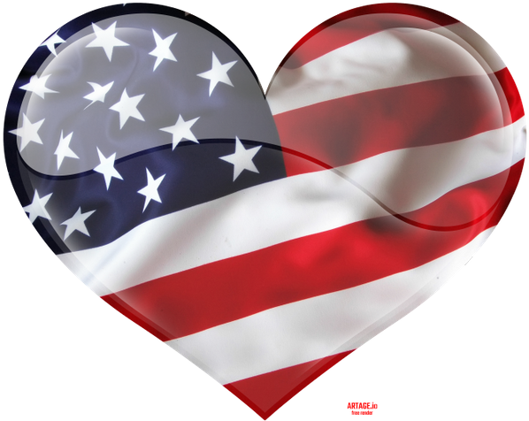 Сердце, Флаг Сша, Америка, Сердечко, Любовь, Usa Flag, - Democracy In America, Complete (600x489), Png Download