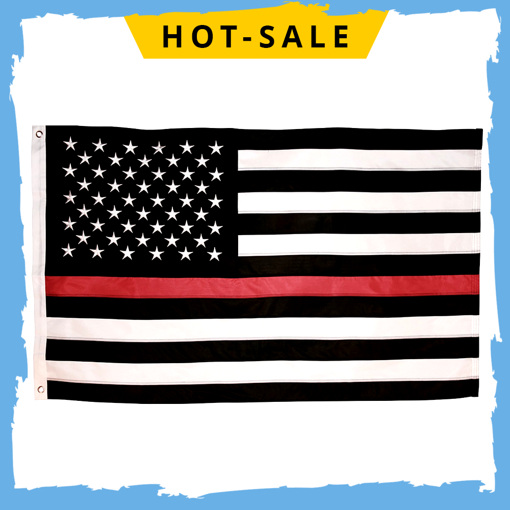3x5ft Apoio Dos Eua Da Bandeira Americana Fina Linha - Fine Line Flag Thin Red Line Flag - 3x5 Foot With Embroidered (1000x1000), Png Download