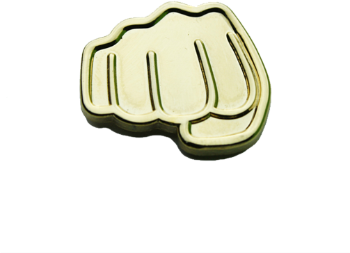 Fist Bump - Gold Fist Png (595x595), Png Download
