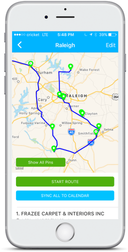 Iphone Showing The Route Optimization Feature On Map - Route App (262x516), Png Download
