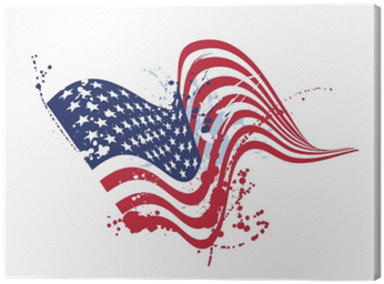 Quadro Em Tela Grunge Bandeira Americana Eua Bandeira - Flag Of The United States (400x400), Png Download