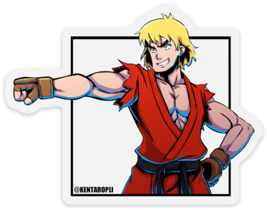 Ken Fistbump Vinyl Sticker - Fist Bump (407x324), Png Download