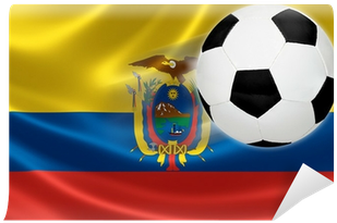 Soccer Ball Steaks Across Ecuador's Flag Wall Mural - Ecuador (400x400), Png Download