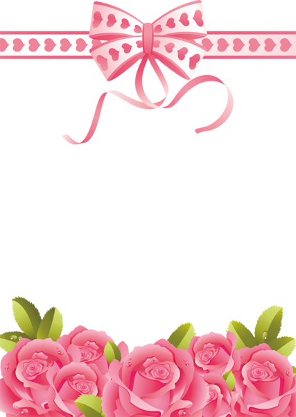 By Artist Unknown - Pink Flower Border Png (427x600), Png Download