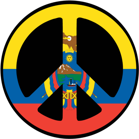Ecuador Peace Symbol Flag - Circle (470x470), Png Download