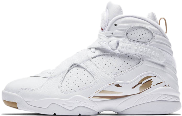 The Jordan 8 Ovo White Is Finished Off With Gum Detailing - Jordan 8s (640x387), Png Download