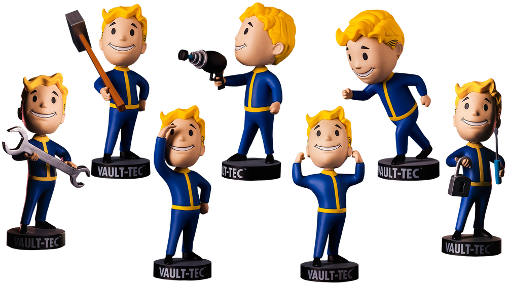 Photo Of Vault Boy 111 Bobbleheads Series One - Fallout 4 Vault Boy 111 Bobble Head Series 1: Endurance (1000x565), Png Download