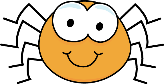 Cute Orange Spider Clip Art - Spider Clipart (573x293), Png Download