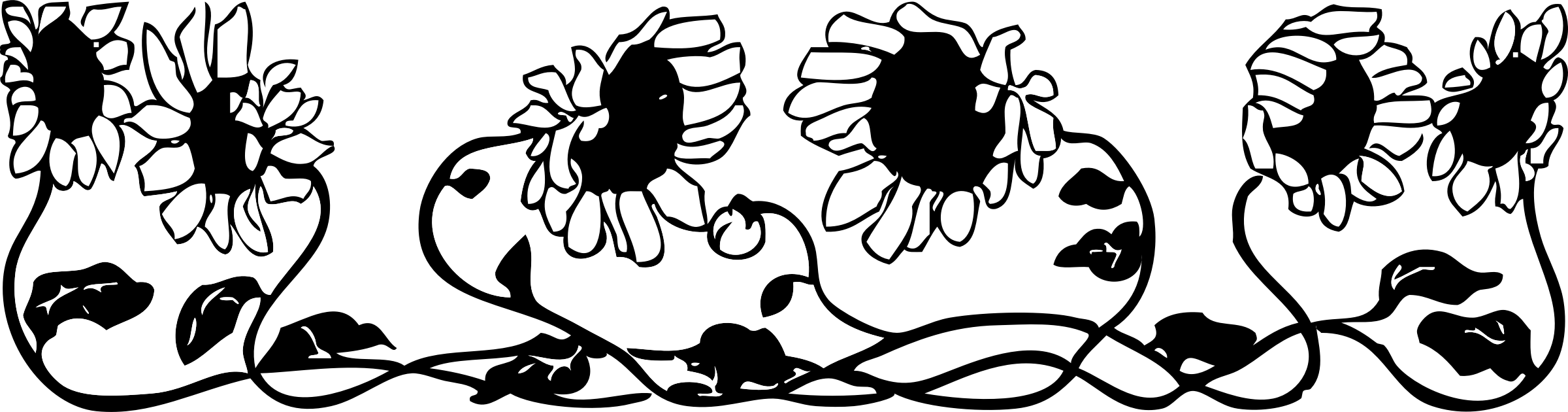 This Free Icons Png Design Of Sunflower Border (2400x630), Png Download