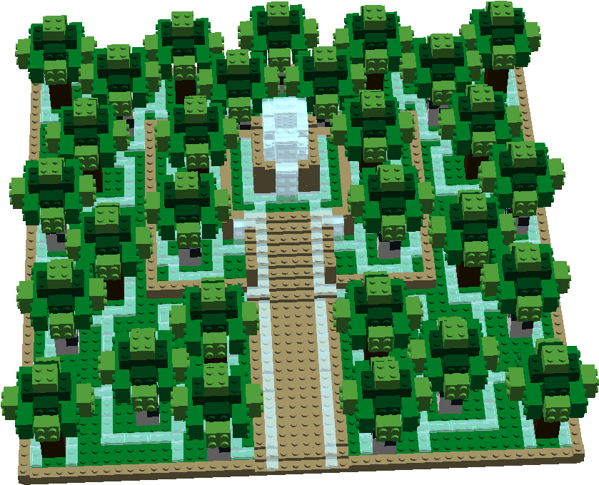 Fountain - Interlocking Block (1430x742), Png Download