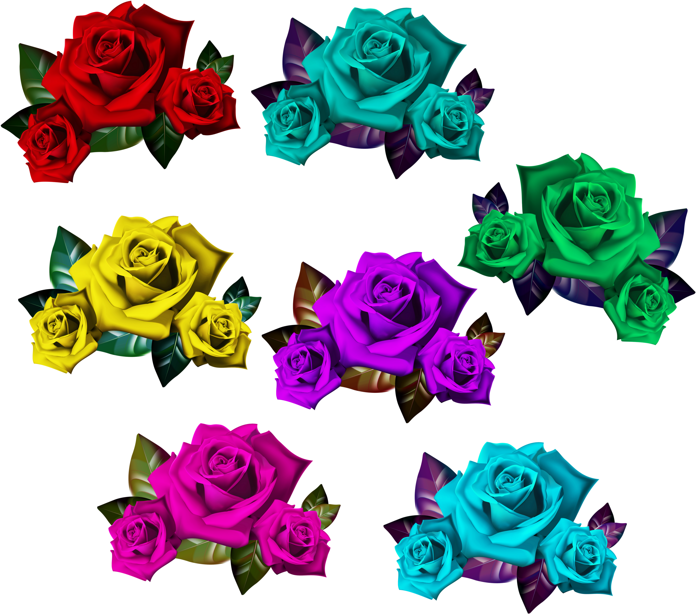 Colorful Romeo Juliet Bouquet Of Roses Frame Clipart - They Came So Naturally: A Poetry Collection (3000x2714), Png Download