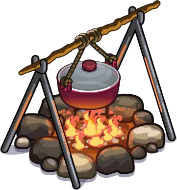 Station-open Camp Fire (361x387), Png Download