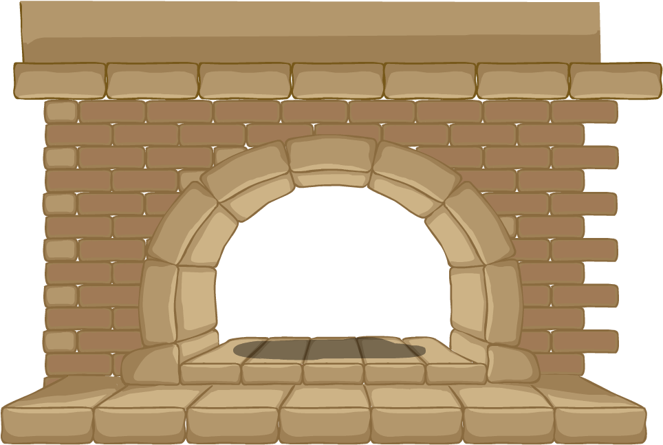 Hearth Clip Art Places - Fireplace Cartoon Png (1100x800), Png Download