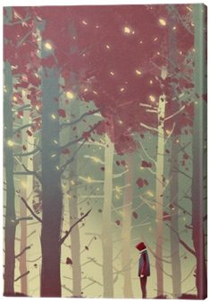 Man Standing In Beautiful Forest With Falling Leaves,illustration - Seeds Of Winter: An Artilect War Novel [book] (400x400), Png Download