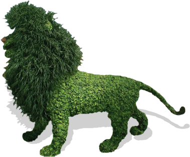 Topiary Lion (400x314), Png Download