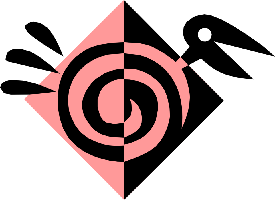 Vector Illustration Of Feathered Vertebrate Large Water - Emblem (961x700), Png Download